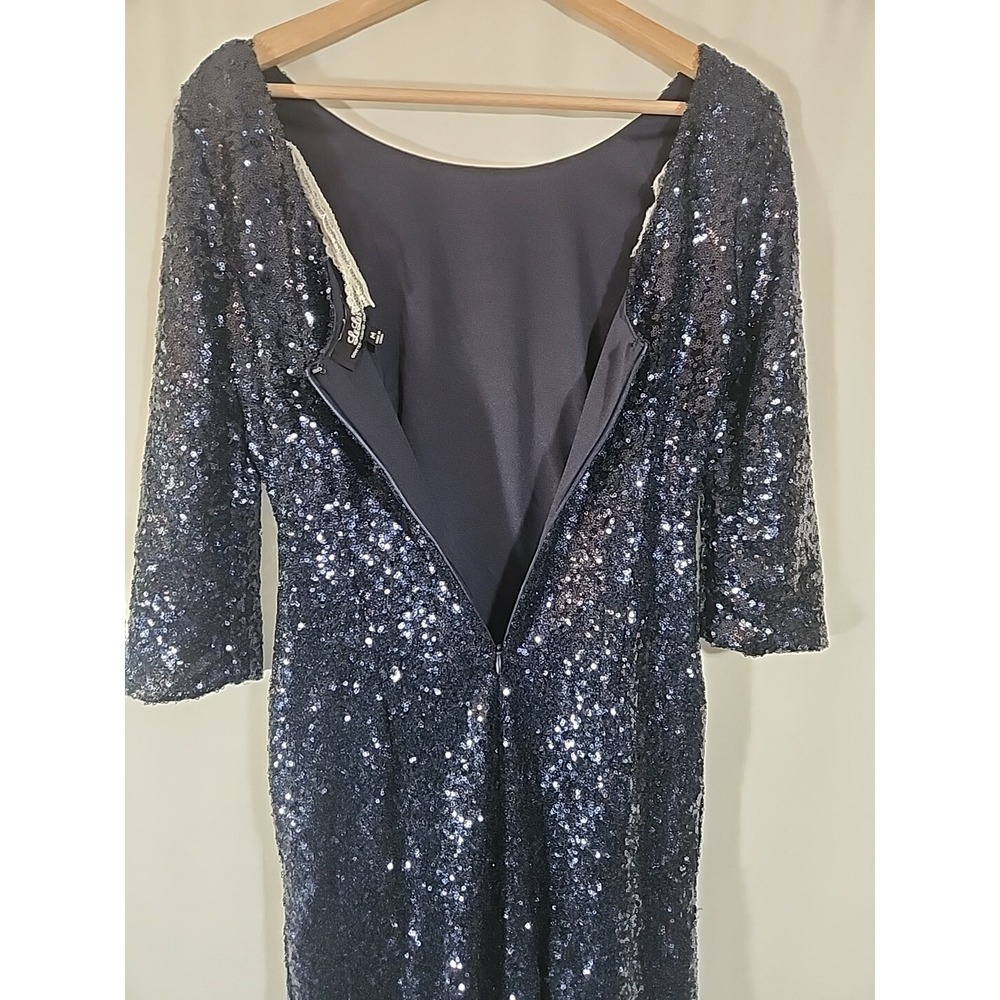 LULUS Delightful Ways Navy Blue All Over Sequin Mini Body Con Dress Womens‎ M - Picture 5 of 9